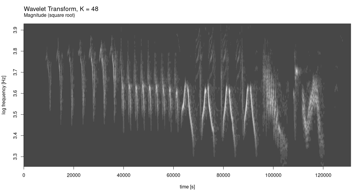 Figure 9: Chaffinch’s song, wavelet diagram.